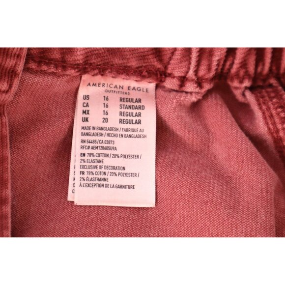 American Eagle Women's Corduroy‎ Skirt Super Stretch Burgundy Size 14 - Picture 8 of 12